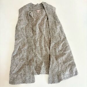 J Jill Gray Open Front Knit Sleeveless Cardigan Vest Sz S 80% Wool 20% Cashmere